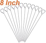 HONSHEN 8 Inch Stainless Steel Skewers,Roast Goose Needle Barbecue Skewers, BBQ Skewers, Shish Kebab Kabob Skewers 12 Pcs (8 Inch)