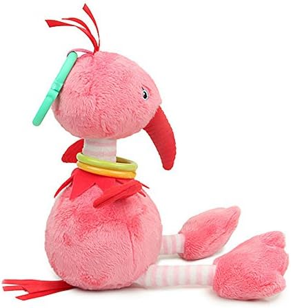 FOREAST Flamingo Toys Baby Rattles Soft Stuffed Animal Crib Handbells Infant Gifts for Boys / Girls