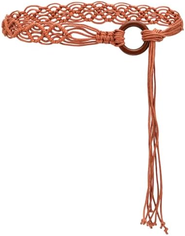 Vtg Glass Bead Wood Stretchy Elastic Belt Burnt Orange‎ Belt Women OS Bohemian Boho Wood and Glass Bead Elasticized Belt | Mercari main image 4