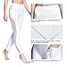 Chikool Workout Pants for Women High Waist Mesh Yoga Leggings Inner/Out Pocket White