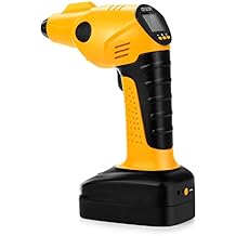 CKIECK Cordless Tire Inflator Portable Air Compressor, Preset Feature, 220V Re chargeable Battery, Built-in Power Bank, LED Lighting, Tire Pressure Gauge, Impressive Function by 150PSI | 55L/min | 12V