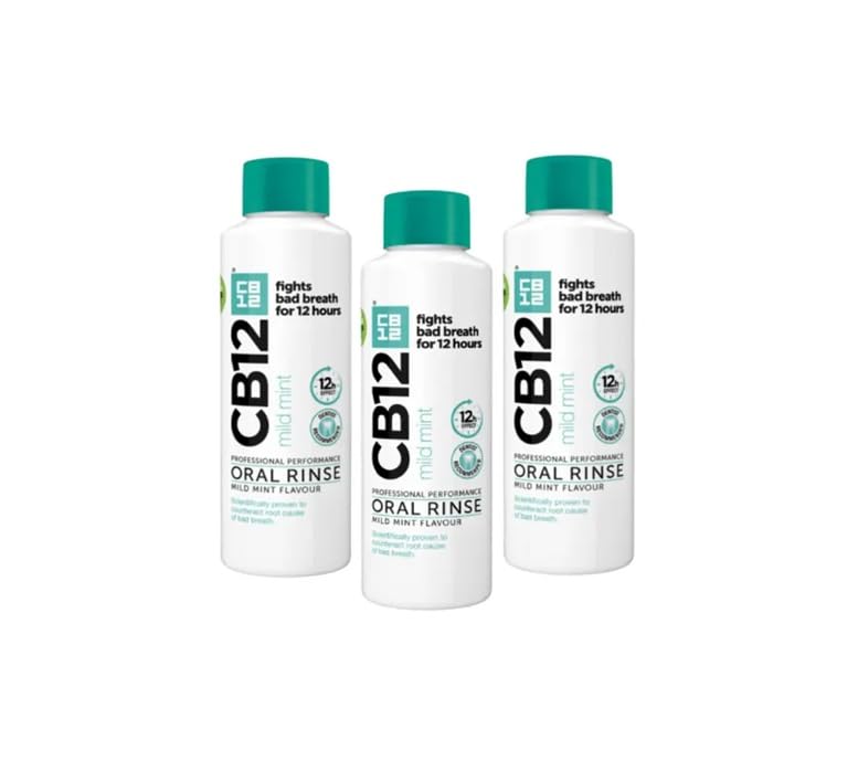 CB12 Mild Mint-Menthol Mouthwash 250ml Pack of 3