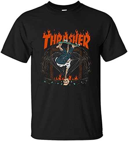 XBILLY Short-sleeve Thrasher Hellride Funny Skull Skating Men T Shirt black S