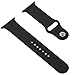 BRG Apple Watch Band 38mm, Soft Silicone Sport iWatch Band Replacement Wrist Bracelet Strap with Pin-and-Tuck for Apple Watch 38mm Series 1 Series 2 All Models - M/L Black
