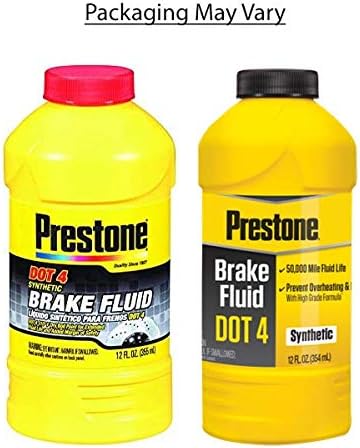 Amazon Com Prestone As800y Dot 4 Brake Fluid Synthetic High Grade 50 000 Mile 12 Oz Automotive