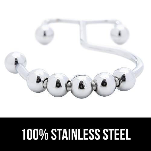 Gorilla Grip Shower Curtain Hooks, Stainless Steel Rust Resistant Easy