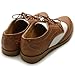 Ollio Women's Flat Shoe Wingtip Lace Up Two Tone Oxford