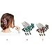 Voberry Fashion Women Hair Accessory Retro Rhinestone Petal Tuck Comb Hair Fork 1 Pcs (C)