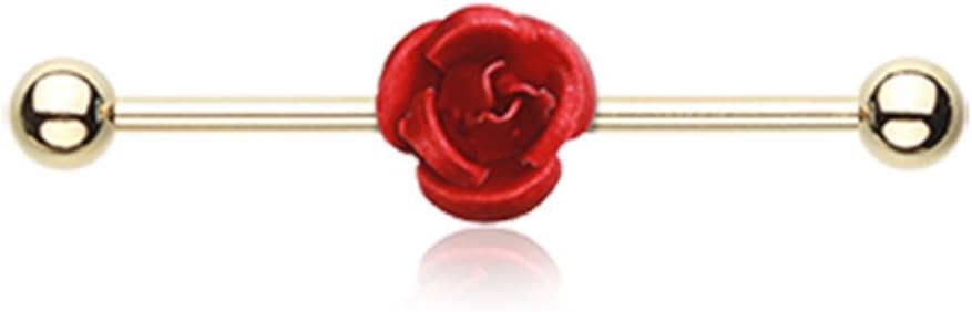 Golden Metal Rose WildKlass Industrial Barbell