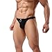 YOOBNG Men's Sexy G-String Breathable Hole Underwear Bikini Low Rise Pouch Briefs Black