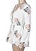 YOMISOY Womens Floral Printed Warp Rompers Sexy Deep V Neck Long Sleeve Short Jumpsuits Shorts