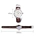 Men's Fashion Wrist Watches Automatic Mechanical Casual Watch Stainless Steel with Brown Leather Band White Dial