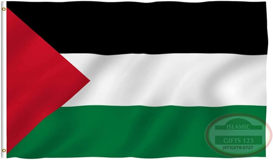 Flags - atodat Palestine Flag 3X5 FT，2 sturdy brass buckles 100% Polyester Not easy to fade，Strong and sturdy.