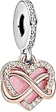 BUXNO Sparkling Infinity Heart Dangle Charm for