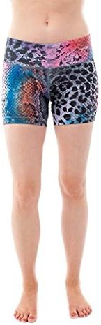 Body Angel Activewear Women's Shorts/Activewear/Yogawear Medium Leopard Snake