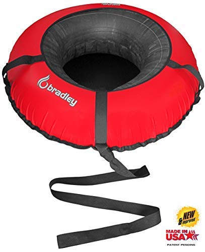 Bradley Snow Tube with 50" Cover | Heavy Duty Inflatable Sledding Tubes (Red)