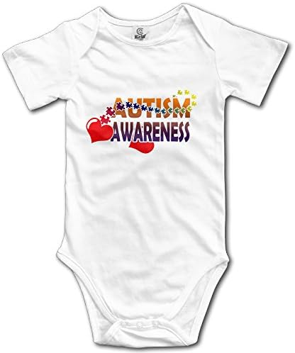 Autism Awareness Ribbon Short Sleeve Bodysuit Set For Baby Unisex