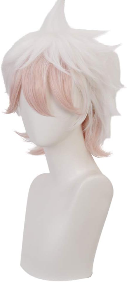 MUZI Komaeda Nagito Cosplay Wig, Anime Danganronpa Wigs for Halloween Party Fashion Show Synthetic Hair with Free Wig Cap - Image 3