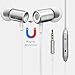 Earbuds Earphones Headphones, VANTEN[Magnetic Wired Earphones][In-Ear Headphones][Earbuds with Mic][Stereo Headsets] 3.5mm Jack for iPhone 6 6s Plus iPad Android Samsung Phone Computer PC (Silver)