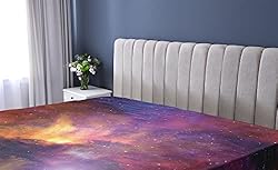 Lunarable Outer Space Fitted Sheet, Space Stars and