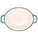 Zelancio Cookware 6-Quart Enameled Cast Iron Oval Dutch Oven Cooking Dish with Skillet Lid, Teal