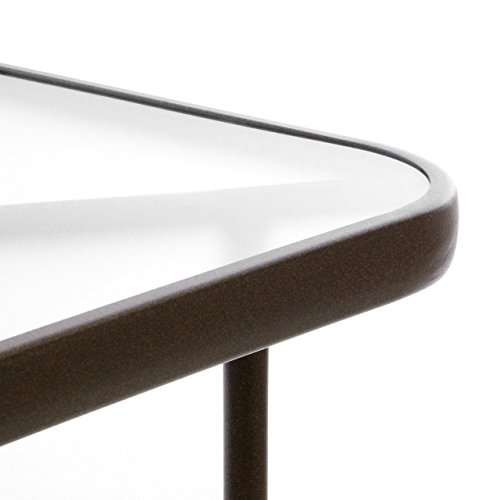 Nexos Trading 5-teiliges Gartenmöbel-Set – Gartengarnitur Sitzgruppe Sitzgarnitur aus Bistrostühlen & Esstisch – Stahl Kunststoff Glas – braun Dunkelbraun – Bild 5