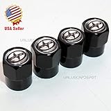 UATUO Universal Hexagon Shape for Scion Logo Emblem Car Wheels Tire Air Valve Caps Stem Dust Cover (Black Caps)