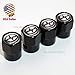 UATUO Universal Hexagon Shape for Scion Logo Emblem Car Wheels Tire Air Valve Caps Stem Dust Cover (Black Caps)