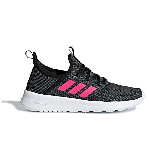 adidas Kids Cloudfoam Pure, Black/Shock Pink/Grey, 2 M US Little Kid