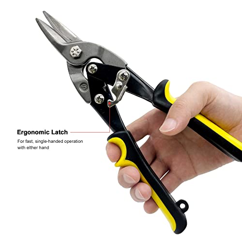 HAUTMEC 10 Inch Aviation Tin Snips Set Left, Right and Straight Cut