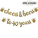Cheers & Beers to 40 Years Gold Glitter Banner, 40th birthday decorations for men, Wedding Anniversary Party Decorations Pre Strung & Ready To Hang, Beer Party Decorations