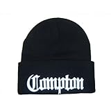 City of Compton Black Beanie Knit Hat - Easy E Los Angeles Cuffed Stocking Cap