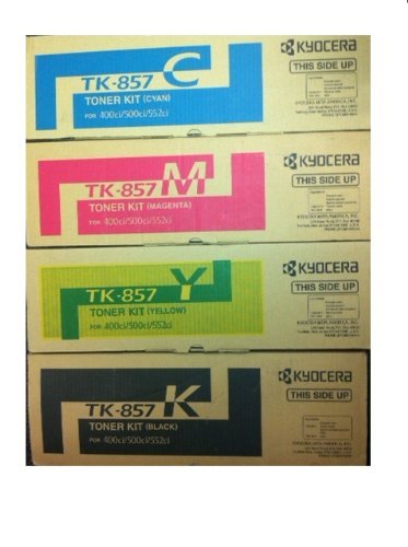 OEM Kyocera TK-857 CMYK Toner Set, Total 4 Ct. for models 400Ci, 500Ci, 552Ci
