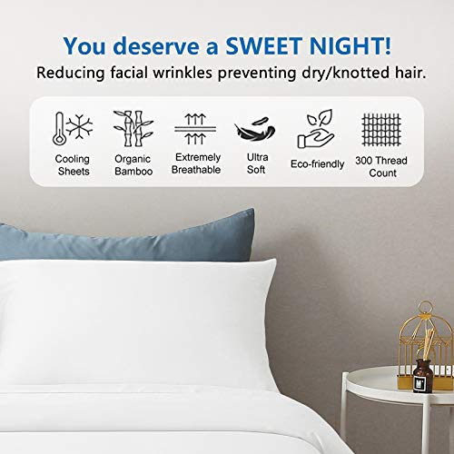 Gokotta Pillow Cases King Size Set of 2 Bamboo Cooling Pillowcases