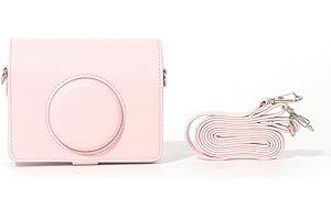 TEHAOUU Camera Case Compatible with Fujifilm Instax Mini EVO, Light Pink Protective Bag with Shoulder Strap, Slim Fit Storage