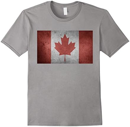 Men's Canada Canadian National Flag Distressed Unisex T-Shirt Tee Medium Slate