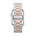 U191U Metal Bands Compatible with Apple Watch Band 41mm 40mm 38mm, Dressy Stainless Steel Chain Strap for Men iWatch Series Ultra/Ultra2/9/8/7/6/5/4/3/2/1 SE, Silver/Pink