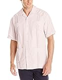 Cubavera Men's Short Sleeve 100% Linen Guayabera, Pink Dogwood, Large