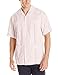 Cubavera Men's Short Sleeve 100% Linen Guayabera, Pink Dogwood, Large