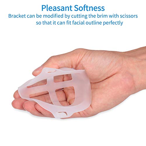 3D Mask Bracket, Face Mask Inner Support Frame MOTOBA Silicone Mask Support for More Breathing Space Reusable Washable, 5 PCS