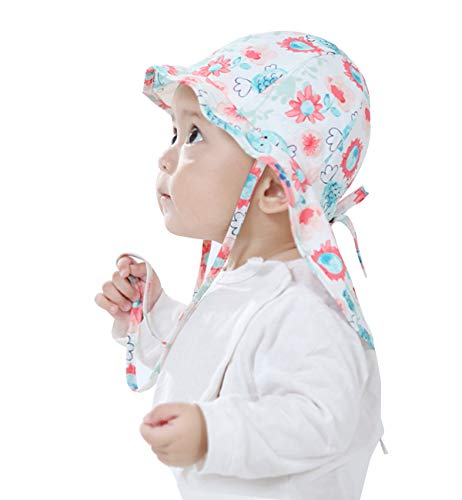 Lachi-Boys-Girls-Sun-Hat-for-Baby-Kids-Summer-Hat-Bucket-for-Swimming-Hat-Toddler-Cotton-Flap-Hats-UPF-50-Protection-Sun-Beach-Chin-Strap-Waterproof-Light-and-Breathable