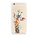 LEMONCOVER iPhone 8 7 Case,Cute Crystal Pattern Soft TPU Shockproof Slim Clear Design Novelty Animal Girly Bumper Cover Case for iPhone 7 8,Giraffe