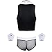 iiniim Mens Maid Roleplay Outfit Tops with Thong Collar Handcuffs Lingerie Set