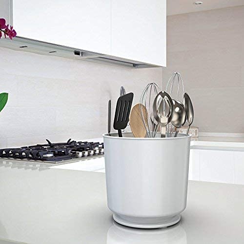 Extra Large Rotating Utensil Holder Caddy with Sturdy NoTip Weighted