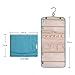 BAGSMART Travel Hanging Jewelry Organizer Case Foldable Jewelry Roll with Hanger for Journey-Rings, Necklaces, Bracelets, Earrings, Teal