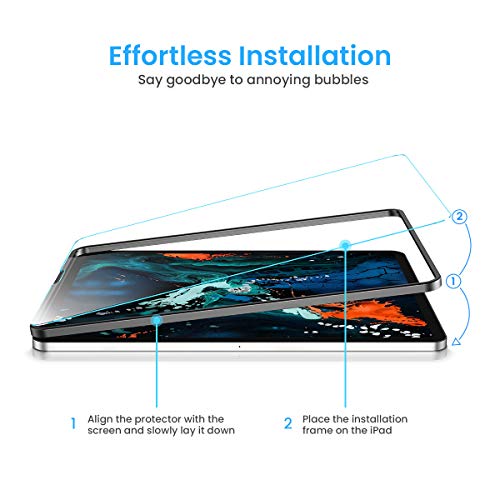 AINOPE 2 Pack for iPad Pro 11 Screen Protector, Install Frame FACE ID Recognition iPad Pro 11 Temper - //coolthings.us