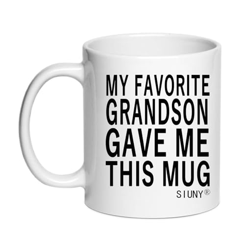 My Favorite Grandson Gave Me This Mug - Funny Saying Birthday Christmas Father Mother Day Gift Idea for Grandma Grandpa Coffee Mug 11 oz (Grandson)