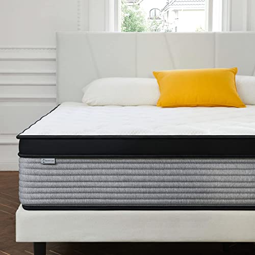 Photo 1 of S SECRETLAND Queen Mattress, 12 Inch Hybrid Memory Foam Mattress and Individual Pocket Springs,Queen Bed in a Box with Pressure Relief and Cooler Cover,Soft Queen Size