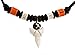 Exoticdream Real Shark Tooth Necklace Rasta Jamaican Surfer Hawaiian Beach Boys Girls Men - Color White Bone (orange)