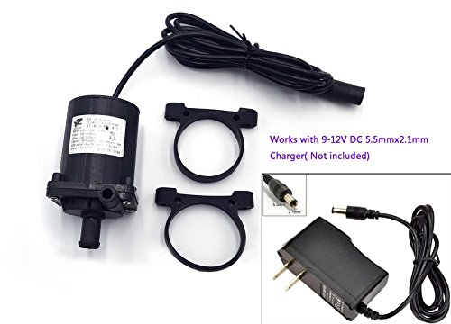 Usmile IP68 DC9-12V 126GPH 480L/H Ultra Quiet Brushless Motor Portable Submersible Pump 16.8W Fountain Water Pump for Aquarium Fish Tank Filter Pond Spout, Statuary, Hydroponics - Thumbnail 3